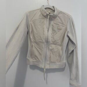 SKIMS Outdoor Fleece Fitted Jacket Ecru Small | Cream Zip Jacket